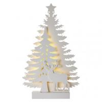 LED dekoracija - božično drevo, 23cm, 2×AA,notranja,WW,timer