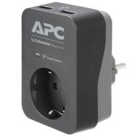APC Essential SurgeArrest PME1WB-GR 1 Outlet 2x USB črna prenapetostno zaščitna vtičnica
