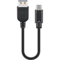 GOOBAY USB-C (M)/ USB A (Ž) (USB 3.0) 0,2 m črn polnilni in sync kabel