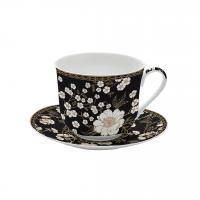 Easy Life Skodelica za čaj s podstavkom Atmosphere Artdeco Flower 400ml / 20 kos / porcelan