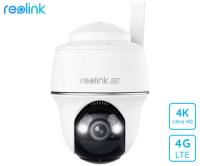 Reolink GO G440 IP kamera, 4K 8MP Ultra HD, 4G LTE, baterija, vrtenje in nagibanje, IR nočno snemanje, LED reflektor, aplikacija, IP64 vodoodpornost, dvosmerna komunikacija, bela