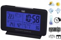 TREVI ME 3P08 RC brezžična vremenska postaja, velik barvni display, alarm, radijsko vodena ura, črna