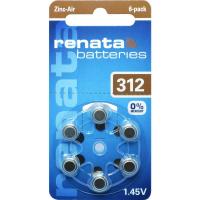 Renata Zink Air A312 - PR41, 6x, Cink-Zračna baterija za slušne aparate