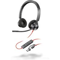 Poly Stereo slušalke Blackwire 3320 USB-C s potrdilom Microsoft Teams + adapter USB-C/A