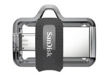 SanDisk MICRO USB & USB DISK 64GB ULTRA DUAL, 3.0, srebrno-črn, drsni priključek