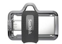 SanDisk MICRO USB & USB DISK 128GB ULTRA DUAL, 3.0, srebrno-črn, drsni priključek