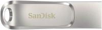 SanDisk USB C & USB DISK 64GB Ultra Dual LUXE, 3.1, srebrn, Type-A in C, kovinski, branje do 150MB/s