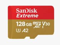 SanDisk SDXC MICRO 128GB EXTREME, 190/90MB/s, A2, UHS-I, V30, U3, C10, adapter