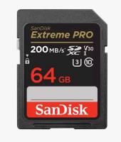 SanDisk SDXC 64GB EXTREME PRO, 200/90MB/s, UHS-I, C10, U3, V30
