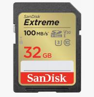 SanDisk SDHC 32GB EXTREME, 100/60MB/s, UHS-I, Speed Class 3 (U3), V30,C10