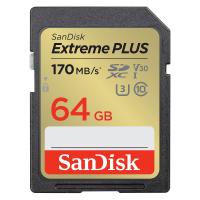 SanDisk SDXC 64GB EXTREME PLUS, 170/80MB/s, UHS-I, C10, U3, V30