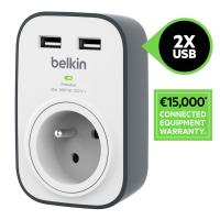 Belkin  ZAŠČITA 1 vtičnica 2x 2.4A USB