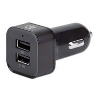 Manhattan Avtopolnilec 2 X USB A + kabel, črne barve
