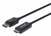 Manhattan DisplayPort do HDMI kabel 1080p , DP moški do HDMI moški, 1 m, črna