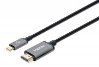 Manhattan Kabel USB-C moški/HDMI moški MAHATTAN, (UHD) 4K@60Hz, 1 m, črna