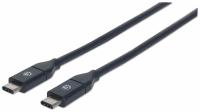 Manhattan Kabel USB C/USB C SuperSpeed+ moški/moški, USB 3.1 Gen 2, 0,5m, črne barve