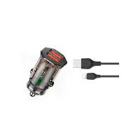 Polnilec za avto XO CC49 2x USB + 8-pin Lightning kabel