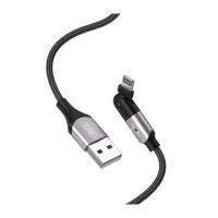 Kabel USB na 8-pin Lightning 180° XO NB176 1,2m 2,4A črn