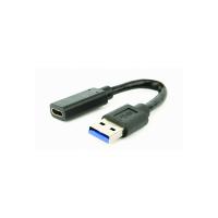 Adapter USB 3.1 A moški na Type-C ženski, 10 cm, črn