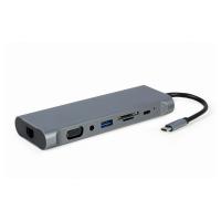 Adapter USB-C 8-v-1 USB, HDMI, DP, LAN, VGA, PD, čitalec kartic + audio