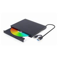 Zunanji DVD zapisovalnik USB-C + A DVD-USB-03, črn