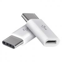 Adapter micro USB-B / USB-C, 2.0, bela, 2 kos