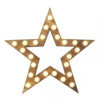 LED dekoracija - zvezda, 37cm, 2×AA, notranja, WW