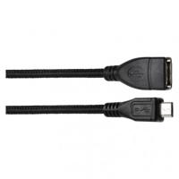 Kabel USB-A / micro USB-B, 2.0 OTG, podatki, 15 cm, črna