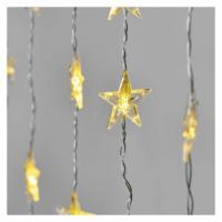 LED božični zastor – zvezde, 120x90 cm, notranji, topla bela, časovnik