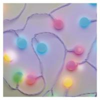 LED svetlobna cherry veriga – kroglice 2,5 cm, 4 m, zun. in notr., večbarvna, časovnik