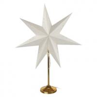 LED papirnata zvezda z zlatim stojalom, 45 cm, notranja