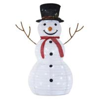 LED zložljiv snežak, 90 cm, zunanji in notranji, hladna bela