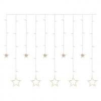 LED božični zastor – zvezde, 185x105 cm, notranji, topla bela